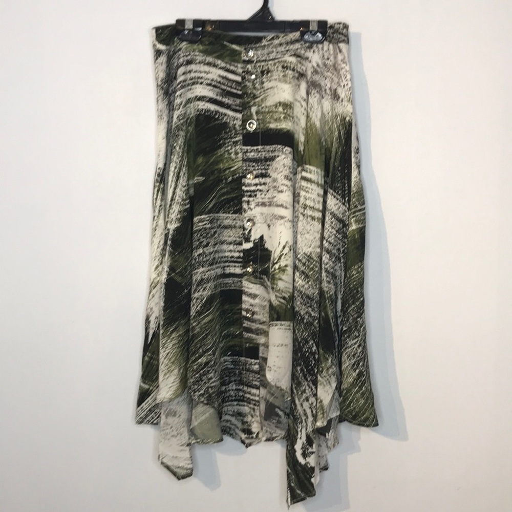Lamarque Gaza palm buttons asymetric skirt